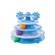 (blue) Cats Toy Tower Tracks Cat Toys Interactive Cat Intelligence Training Amusement Plate Tower Pet Products Cat Tunnel