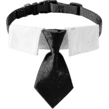 (M,Black)Dog Collar, Pet Collar, Dog Wedding Tuxedo Neck Tie Cotton Dog Neck Tie With Adjustable Buckle Wedding Formal Dog Collars - Pjun