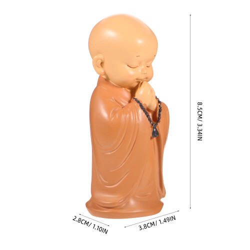 Resin Zen Monnik Auto Ornament Compact Khaki Dashboard Decoratie 1