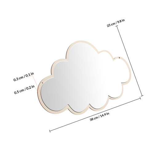 acrylic self adhesive cloud mirror for kids decoration safe 1