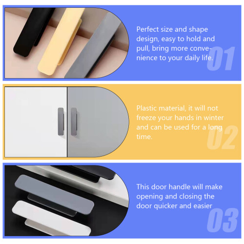 8 Pairs Door Handle Stick On Adhesive Pull Self-Adhesive Handles 2