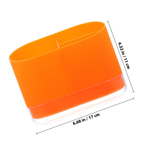 Orange Plastic Spoon and Chopstick Holder with Draining Feature 1