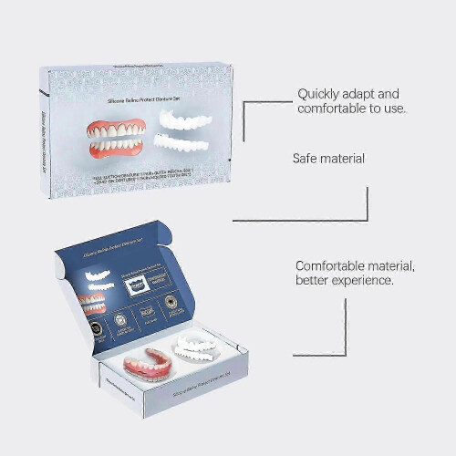 Premium Custom Silicone Denture Set, Soft Silicone Full Upper and Lower Dentures, Comfortable and Durable Dentures 1 Set 2