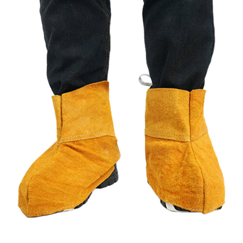 Heat Insulation Leather Welding Spats Adjustable Boot-short