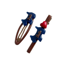 2Pc Practical Adorable Acetate Hair Clip for Fixing-Coffee