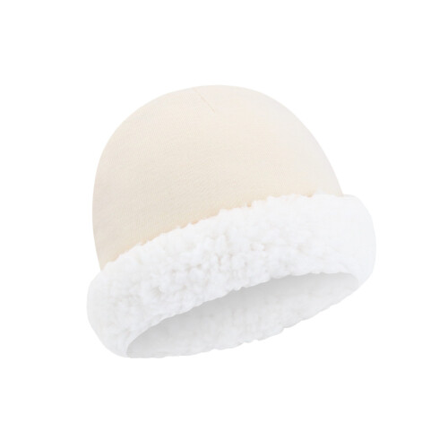 Infant Hat Lamb Fleece Beanies Hat Soft Touch Design-Beige