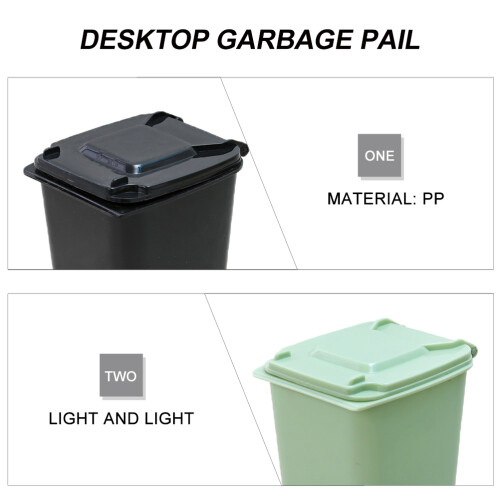 Cute Mini Trash Can Green Odor Prevention 2pcs 2