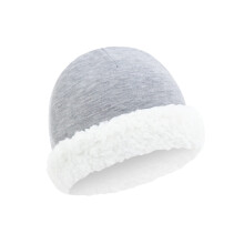 Baby-Fleece-Mütze mit warmem Lammfutter, weichem Stoff,-Grau