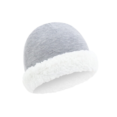 Baby-Fleece-Mütze mit warmem Lammfutter, weichem Stoff,-Grau