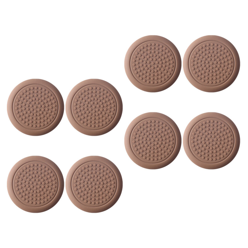 8Pcs Brown Silicone Chair Leg Caps Anti-Slip Furniture Feet Protectors 3741162123257