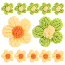 10Pcs Creative Green Yarn Flower DIY Hairpin Brooch Accessories Decor