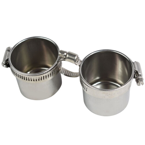 Silver Parrot Feeder Container Stainless Steel Bird Cage Accessory