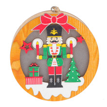 1Pc Wooden Nutcracker Soldier Christmas Hanging Decor Chocolate Color