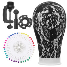 Mannequin Head With Mount Wig And Stand Practice Hair Black