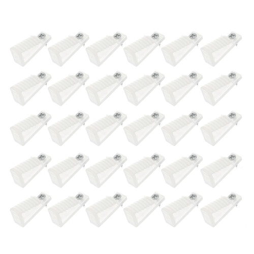 30Pcs Outdoor Light Hooks for String Lights White PP Screw-in Clips