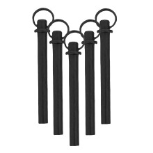 Hand Fan Shaft Rivets Black Iron 5 Sets 1.46x0.24x0.24in