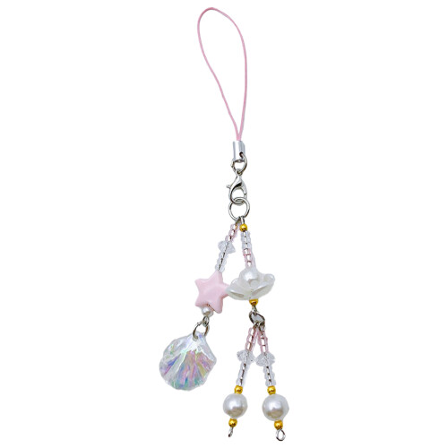 Beaded Phone Charm String White Bag Charm With 1pcs