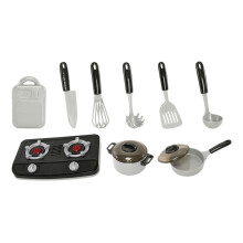1Set Kids Kitchen Plaything Silver PVC Imitation Cooking Toys Set