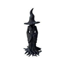 (30cm) Halloween Witch Statue Spooky Halloween Tree Root Witch Statue Resin Sculpture Holiday Party Decoration Black Witch for Home