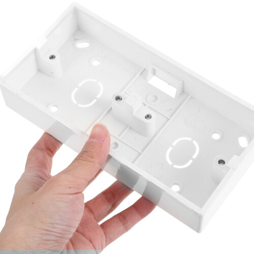 5Pcs PVC Electrical Outlet Box White Surface Mount Wall Socket Panel 2