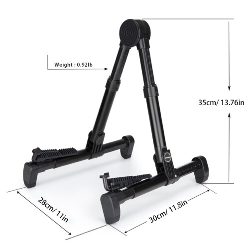 Black Foldable Guitar Holder Stand Lightweight Multipurpose Rack 1