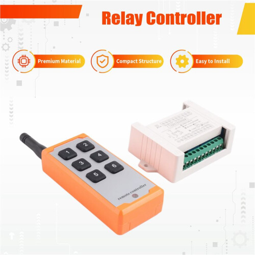 1000m  12/24V Relay Remote  Wireless Remote Control  6 Channel Relay Module Transmitter Receiver 433MHz 1