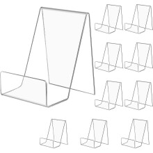 (10pcs) Transparent display easel, acrylic bookshelf, acrylic book display stand, transparent acrylic stand for displaying pictures and music - RIpj
