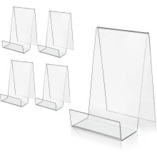 (5pcs) Transparent display easel, acrylic bookshelf, acrylic book display stand, transparent acrylic stand for displaying pictures and music - RIpj