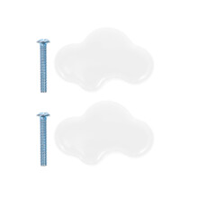 1Set Cartoon Cloud Ceramic Drawer Knob Furniture Accessory White Pull