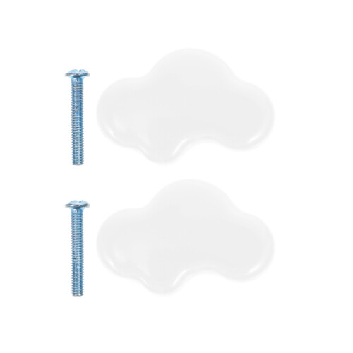 1Set Cartoon Cloud Ceramic Drawer Knob Furniture Accessory White Pull