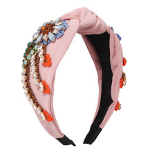 1Pc Elegant Pink Rhinestone Embroidery Hairband Girl Headdress