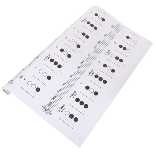 1Pc Trumpet Chord Learning Guide White Wall Chart with Clear Printing
