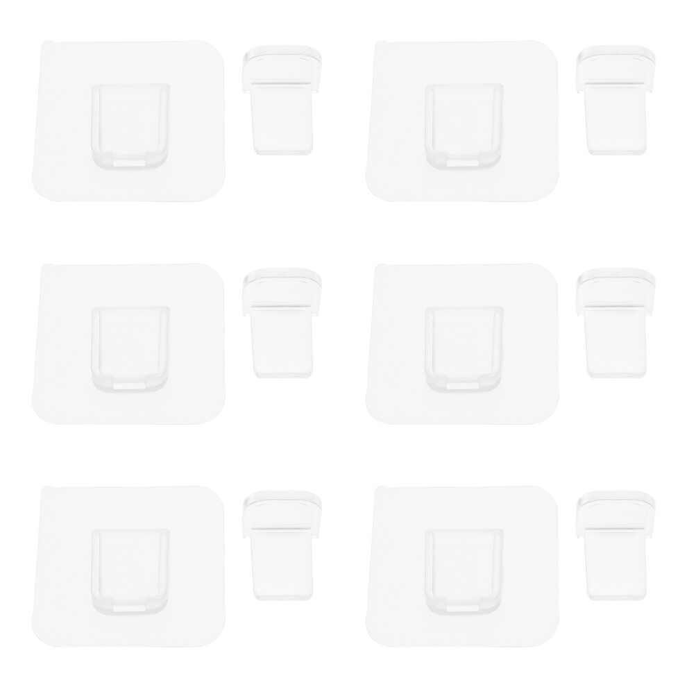 12Pcs Transparent Plastic Adhesive Shelf Supports Punch Free For Home 3741162128344
