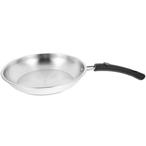 1Pc Silver Rounded Non-Stick Frying Pan Stainless Steel