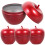 4Pcs Red Portable Mini Tinplate Storage Jars Tea Coffee Canister 1