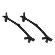 2Pcs Black Zinc Alloy Decorative Branch Shaped Knobs for Furniture