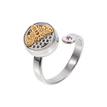 Stainless Steel Hollow Essential Oil Open Rings Adjustable Open Rings