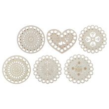 Raindrops Sewing Thread Holder Wood Square 6pcs