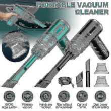 (29000PA-Green) 29000pa Powerful Car Vacuum Cleaner Wet/dry Cordless Strong Suction Handheld Yaying Shop