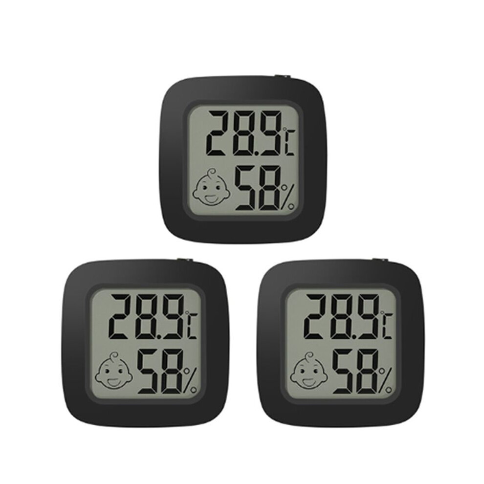 3X Lcd Digital Thermometer Hygrometer Magentic Temperature Meter Humidity Sensor Weather Station Black 4713090327150