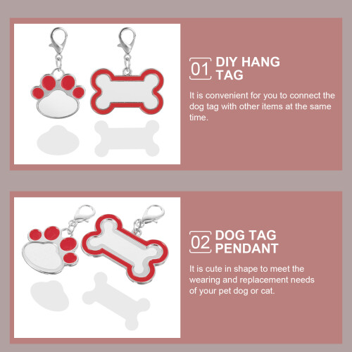2Pcs Metal Dog Id Tags Blanks for Custom Pet Name Tags 2