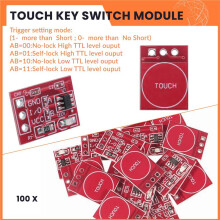 100Pcs TTP223 Touch Key  Module Touching Button Capacitor Type Single Channel Self Locking Touch  Sensor