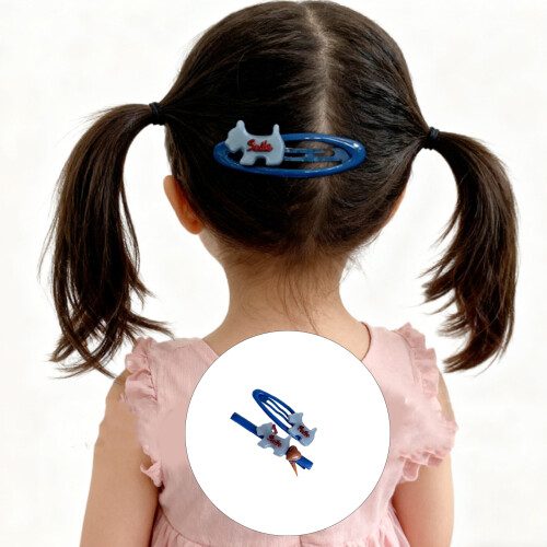 2Pc Practical Adorable Acetate Hair Clip for Fixing-Coffee 1