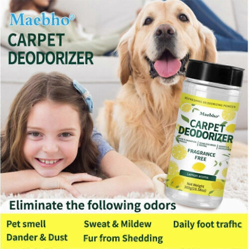(Pink)300g Carpet Deodorizing Powder Deodorizer Quick-Dry Formula For Pet Deodorization Cat litter Boxes Carpets Etc 1