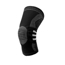 (M-1PC, Black) Spring Knee Support Braces Elastic Kneepads Protector Silicone Pads Sleeve for Fitness Squats Basketball Volleyball Running