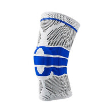 (L-1PC, Gray) Spring Knee Support Braces Elastic Kneepads Protector Silicone Pads Sleeve for Fitness Squats Basketball Volleyball Running