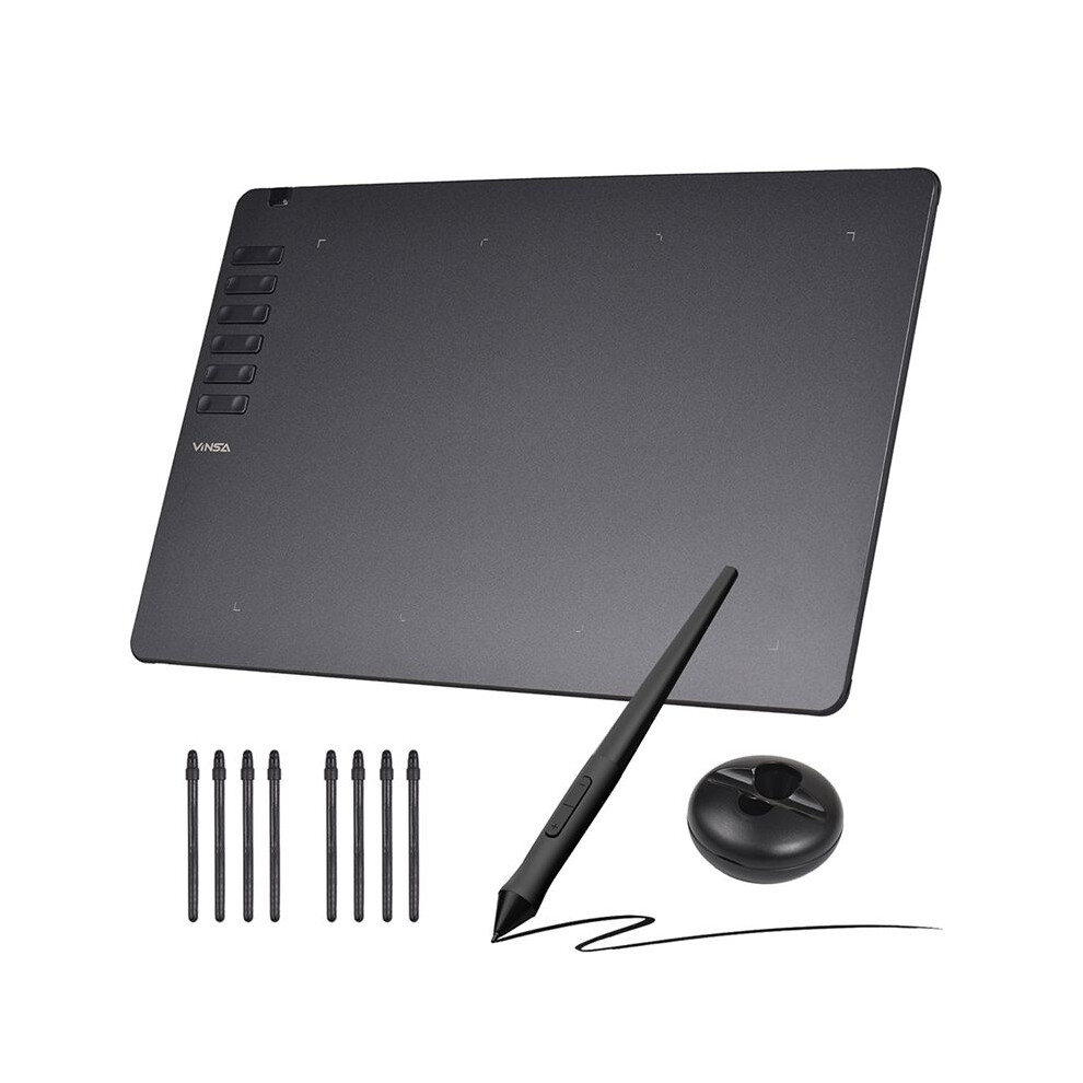 Vinsa T1161 Drawing Tablet Ultra-Thin Art Creation Sketch With Battery-Free Stylus 8 Pen Nibs 8192 Levels Pressure 6033093013330