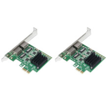 2X Scheda di Rete Gigabit Ethernet Interfaccia Pci-e X1 Rj45 un Doppia Porta Adattatore 8111G con Velocità 10/100 / 1000Mbps