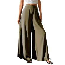 Women'S Chiffon Dress Beach Wide Leg Palazzo Pants Trouser Army Green M