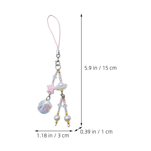 Beaded Phone Charm String White Bag Charm With 1pcs 1